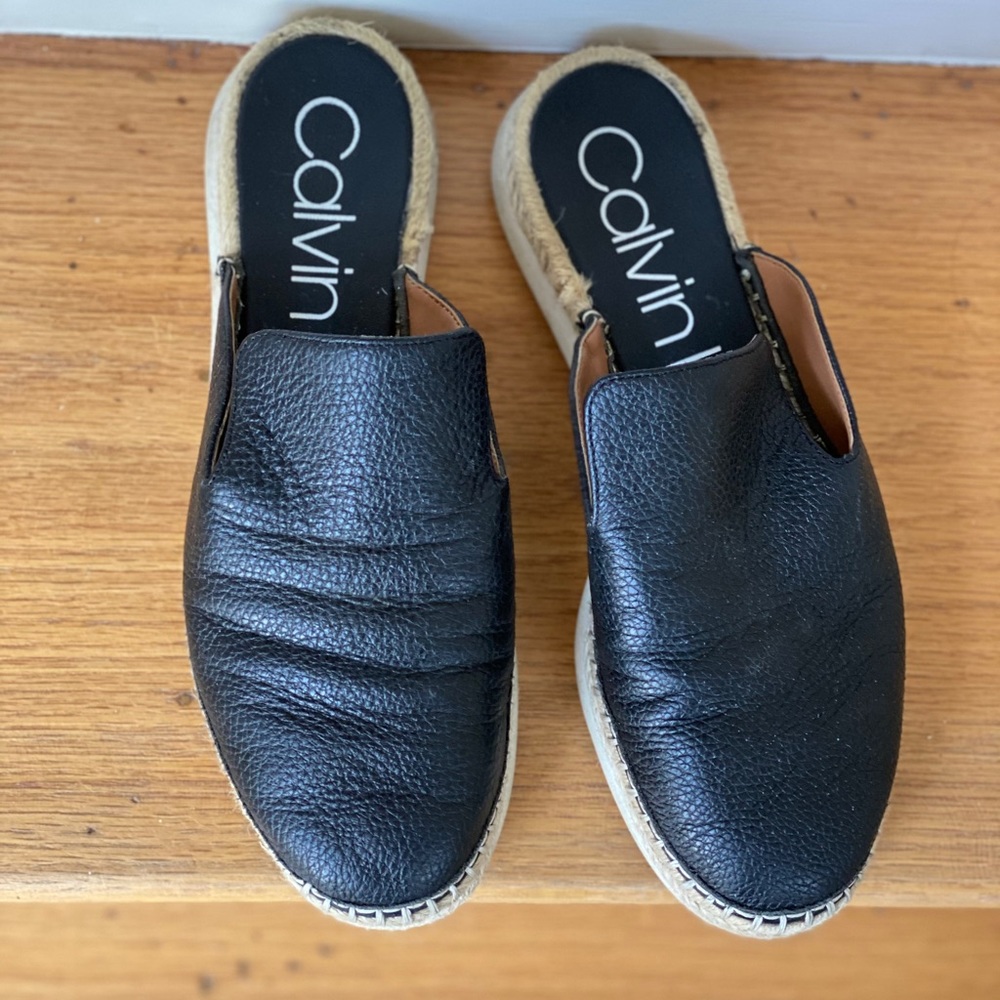 Calvin Klein Genuine Leather Slides